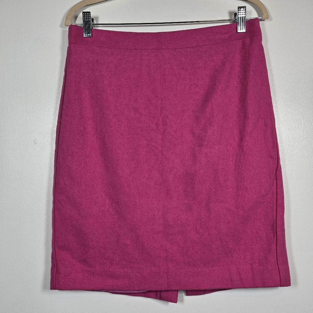 J. Crew The Pencil Skirt Pink Wool Blend Career Wear Womens Size 8